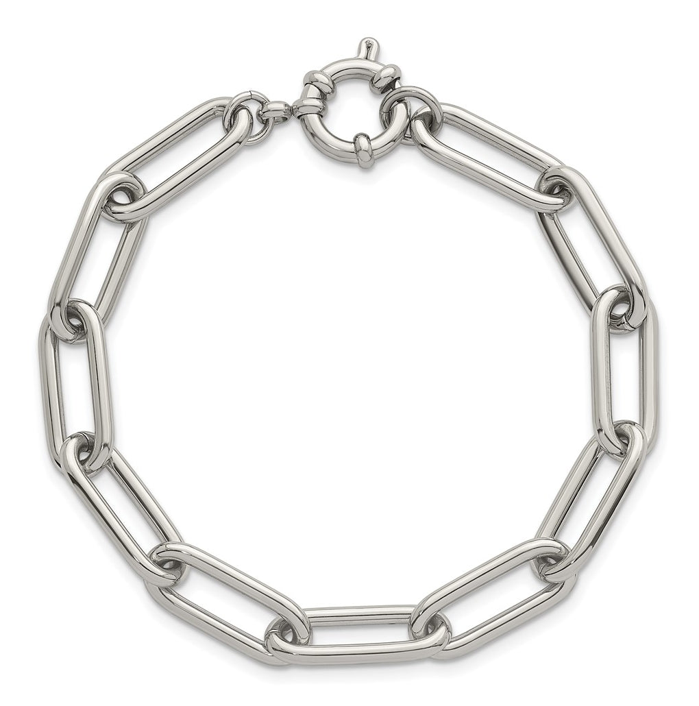Stainless Steel Polished 8mm Open Link 7.5in Bracelet – Elegant Jewelry Gift for Birthday, Anniversary, Engagement, Wedding