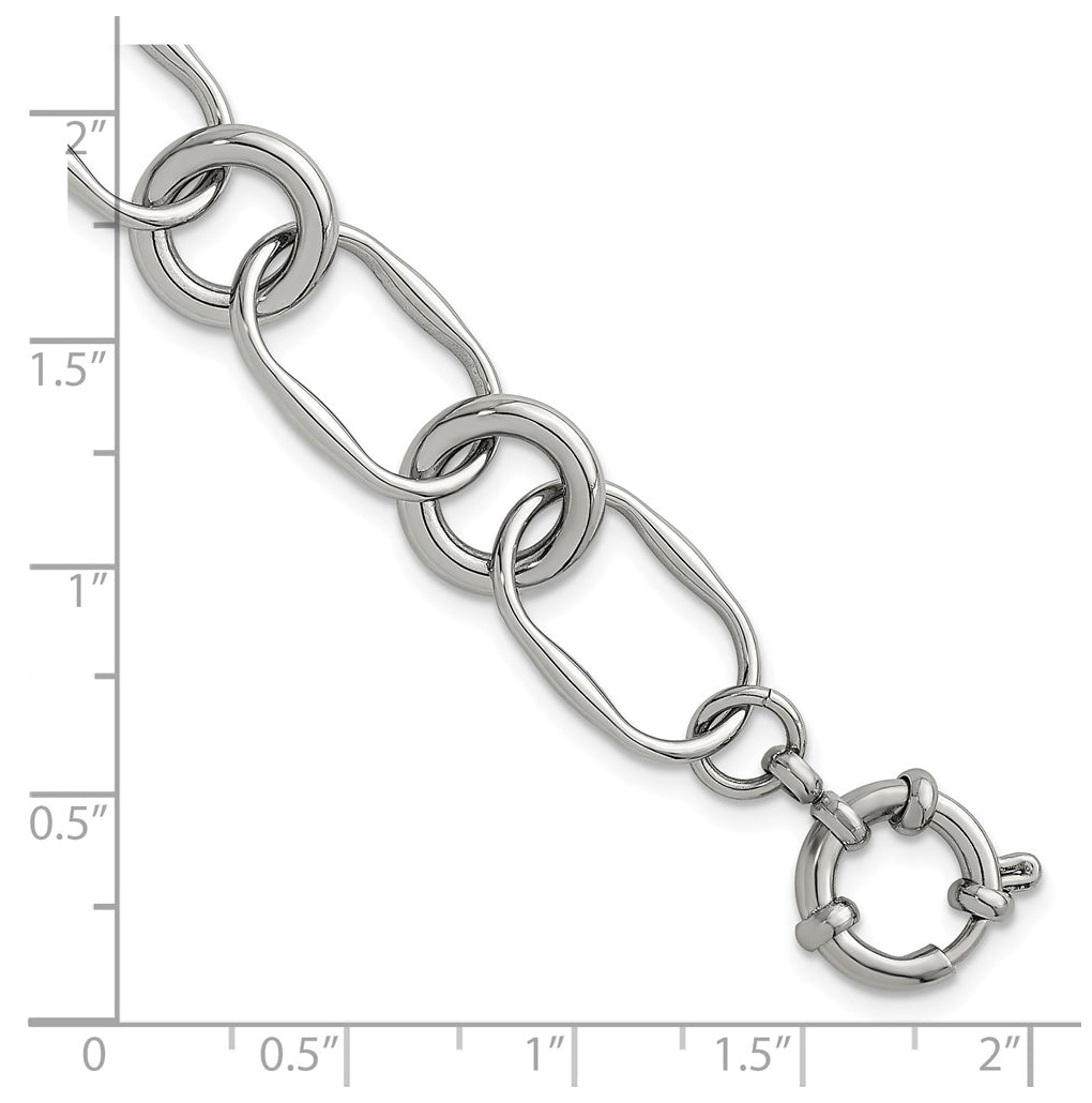 Stainless Steel Polished Fancy Link 7.5in Bracelet – Elegant Jewelry Gift for Birthday, Anniversary, Engagement, Wedding