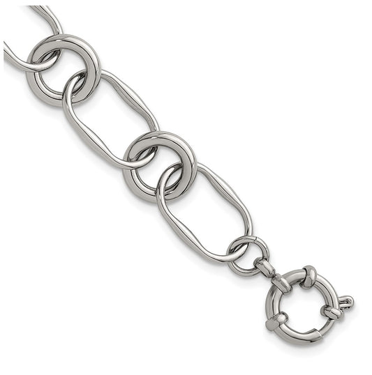 Stainless Steel Polished Fancy Link 7.5in Bracelet – Elegant Jewelry Gift for Birthday, Anniversary, Engagement, Wedding