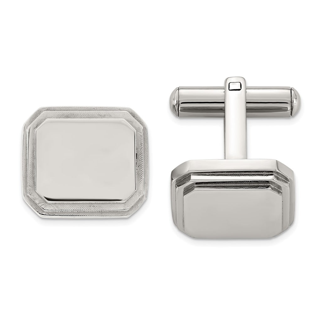 Stainless Steel Polished Cuff Links – Elegant Jewelry Gift for Birthday, Anniversary, Engagement, Wedding