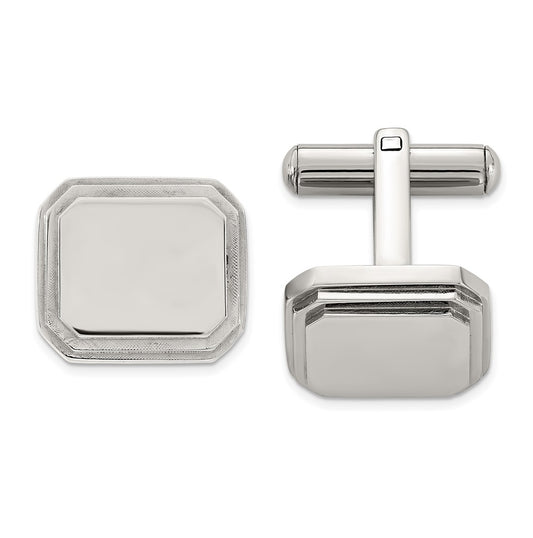 Stainless Steel Polished Cuff Links – Elegant Jewelry Gift for Birthday, Anniversary, Engagement, Wedding