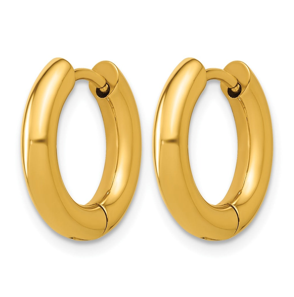 Stainless Steel Polished Yellow IP-plated 15.9 mm x 15.9 mm 3mm Hinged Hoop Earrings – Elegant Jewelry Gift for Birthday, Anniversary, Engagement, Wedding