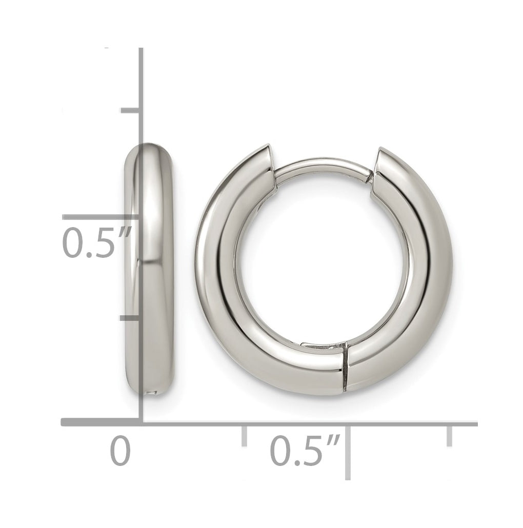 Stainless Steel Polished Yellow IP-plated 15.9 mm x 15.9 mm 3mm Hinged Hoop Earrings – Elegant Jewelry Gift for Birthday, Anniversary, Engagement, Wedding