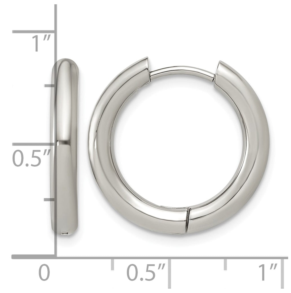 Stainless Steel Polished Yellow IP-plated 15.9 mm x 15.9 mm 3mm Hinged Hoop Earrings – Elegant Jewelry Gift for Birthday, Anniversary, Engagement, Wedding