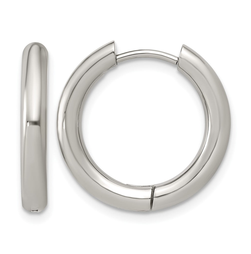 Stainless Steel Polished Yellow IP-plated 15.9 mm x 15.9 mm 3mm Hinged Hoop Earrings – Elegant Jewelry Gift for Birthday, Anniversary, Engagement, Wedding