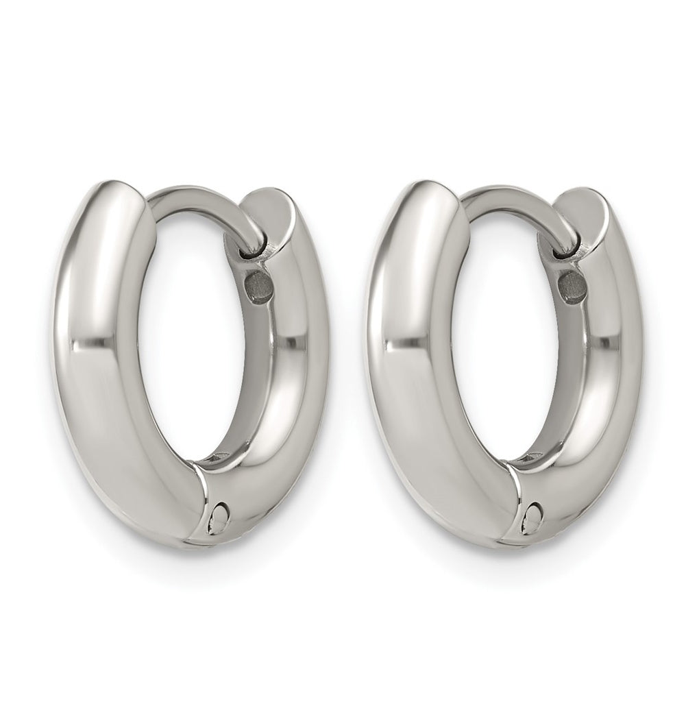 Stainless Steel Polished with Cubic Zirconia 3mm Hinged Hoop Earrings – Elegant Jewelry Gift for Birthday, Anniversary, Engagement, Wedding