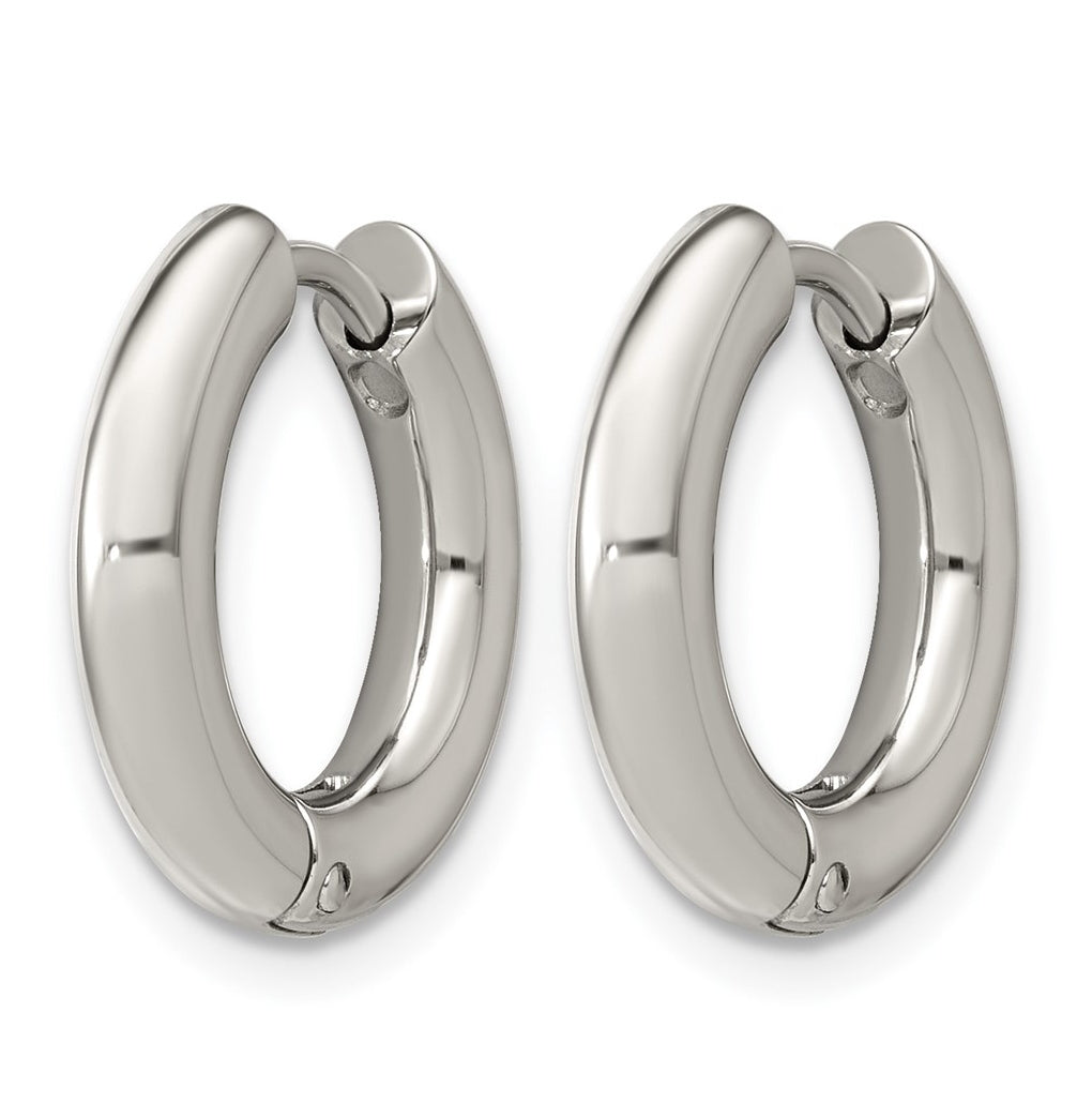 Stainless Steel Polished with Cubic Zirconia 3mm Hinged Hoop Earrings – Elegant Jewelry Gift for Birthday, Anniversary, Engagement, Wedding