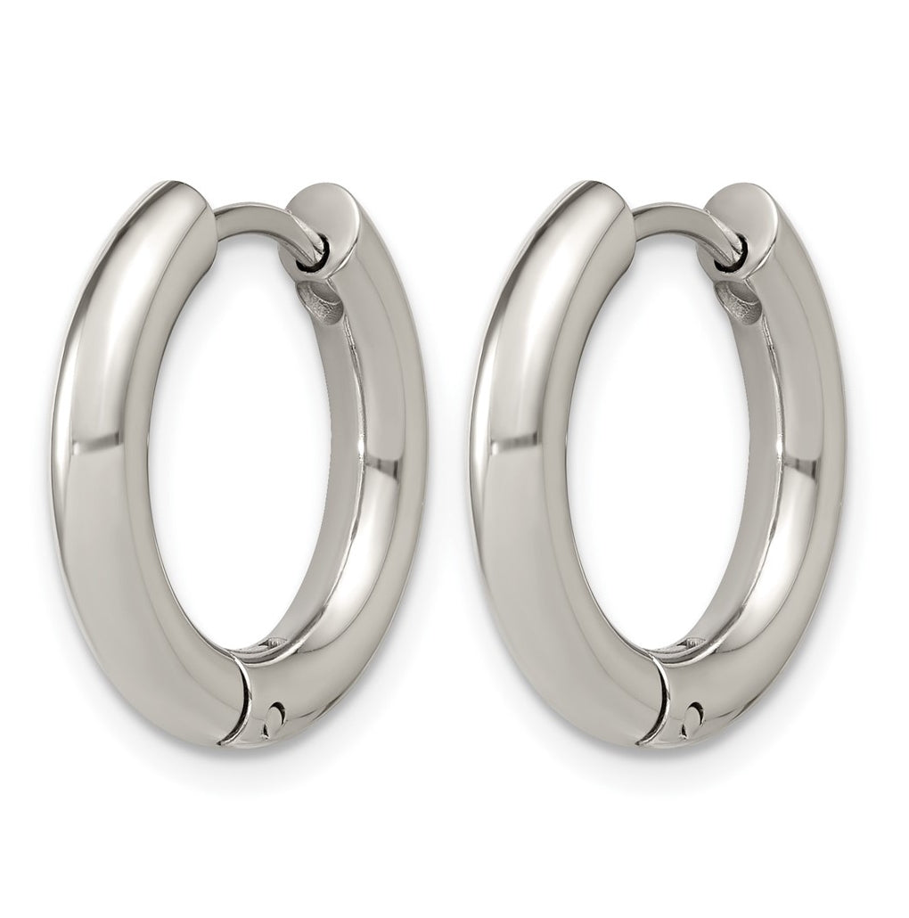 Stainless Steel Polished with Cubic Zirconia 3mm Hinged Hoop Earrings – Elegant Jewelry Gift for Birthday, Anniversary, Engagement, Wedding