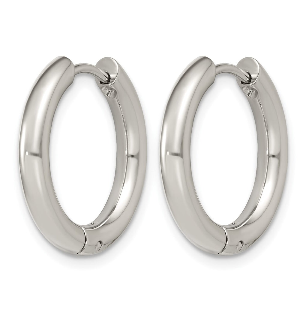Stainless Steel Polished with Cubic Zirconia 3mm Hinged Hoop Earrings – Elegant Jewelry Gift for Birthday, Anniversary, Engagement, Wedding