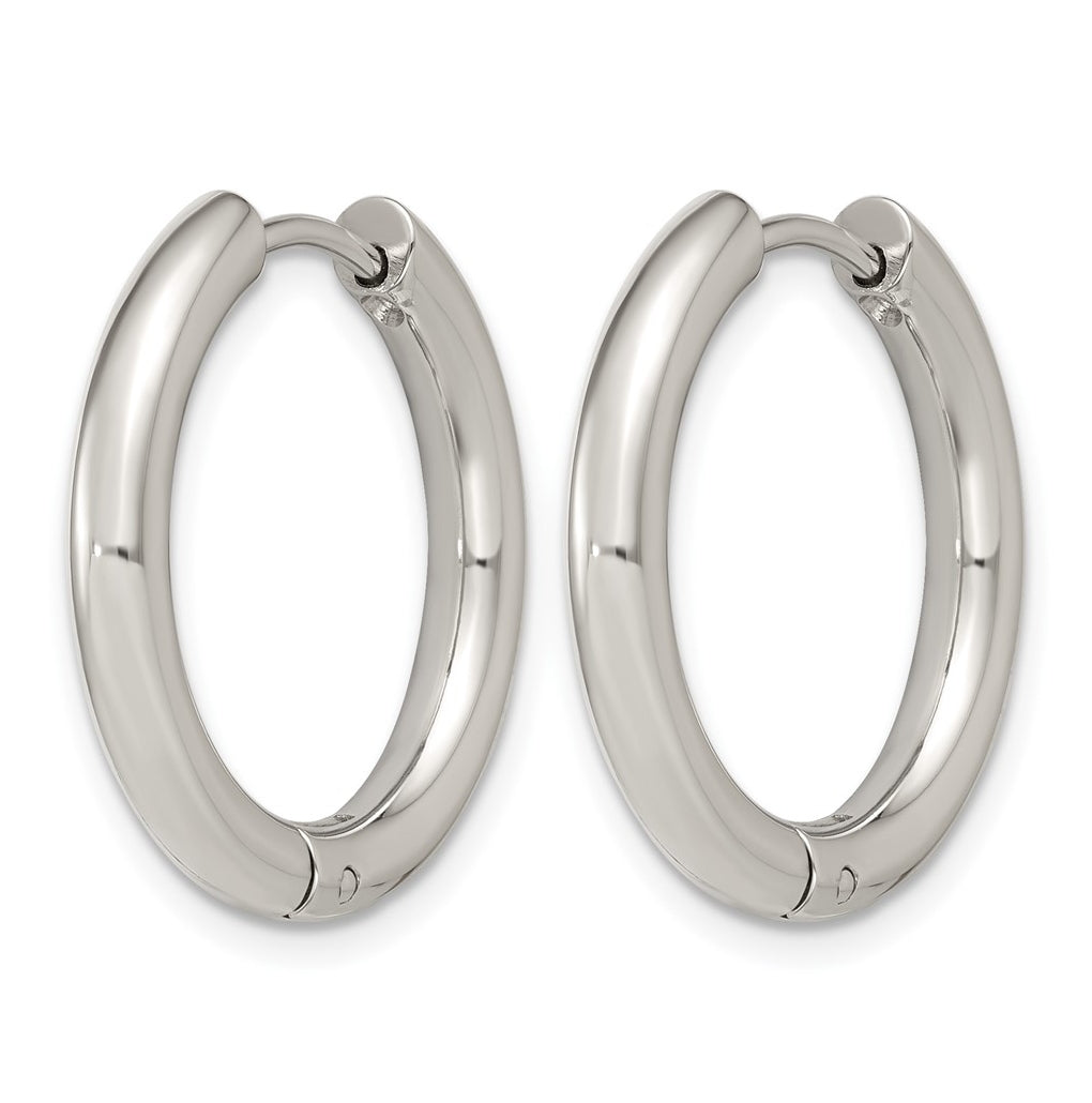 Stainless Steel Polished with Cubic Zirconia 3mm Hinged Hoop Earrings – Elegant Jewelry Gift for Birthday, Anniversary, Engagement, Wedding