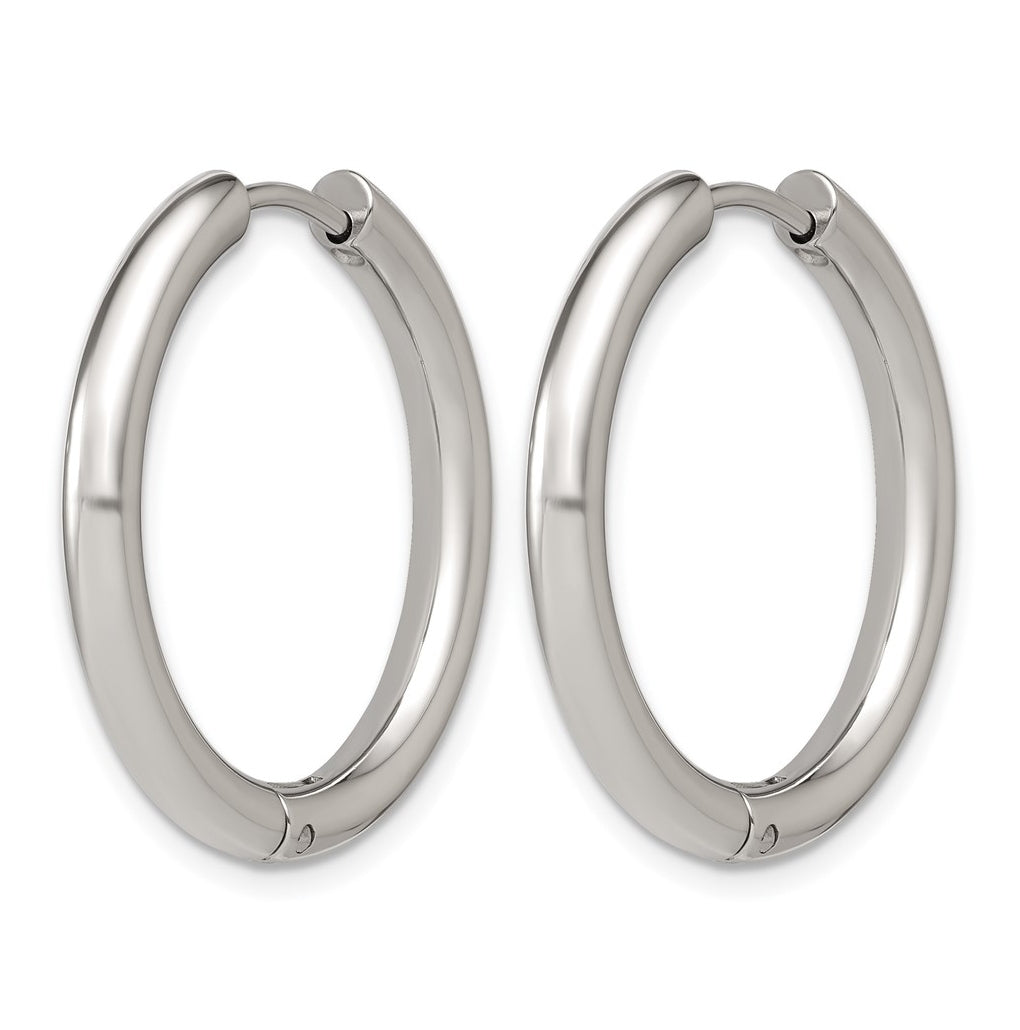 Stainless Steel Polished with Cubic Zirconia 3mm Hinged Hoop Earrings – Elegant Jewelry Gift for Birthday, Anniversary, Engagement, Wedding