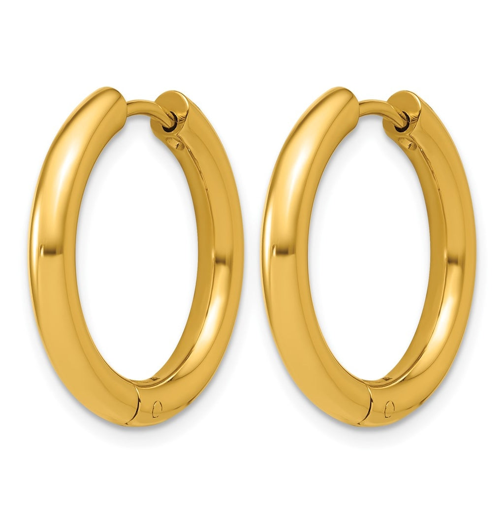 Stainless Steel Polished with Cubic Zirconia 3mm Hinged Hoop Earrings – Elegant Jewelry Gift for Birthday, Anniversary, Engagement, Wedding