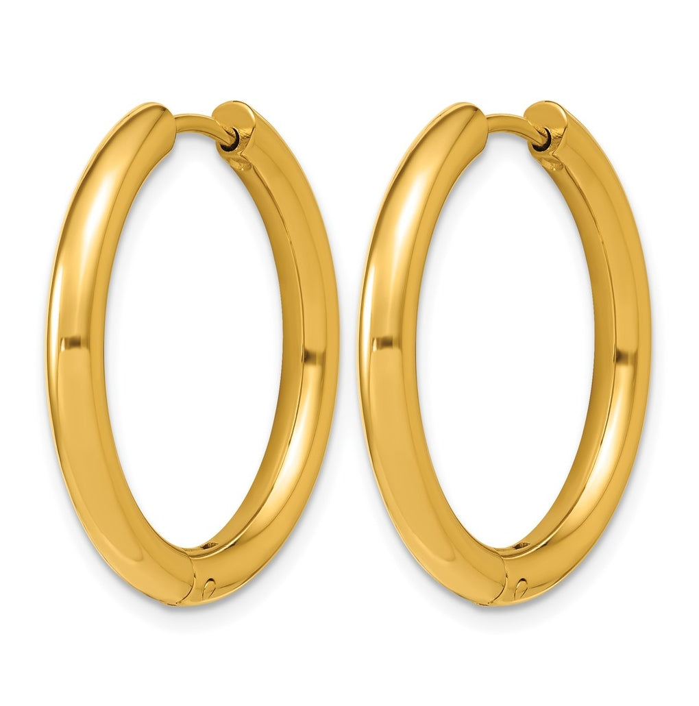 Stainless Steel Polished with Cubic Zirconia 3mm Hinged Hoop Earrings – Elegant Jewelry Gift for Birthday, Anniversary, Engagement, Wedding