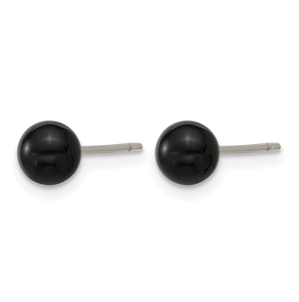 Stainless Steel Polished Black Onyx 4.25mm Post Earrings – Elegant Jewelry Gift for Birthday, Anniversary, Engagement, Wedding