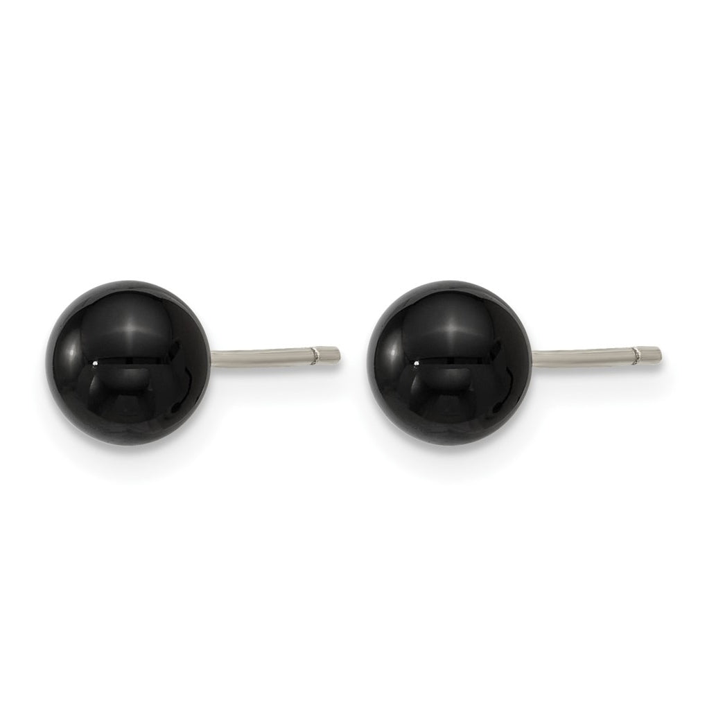Stainless Steel Polished Black Onyx 4.25mm Post Earrings – Elegant Jewelry Gift for Birthday, Anniversary, Engagement, Wedding