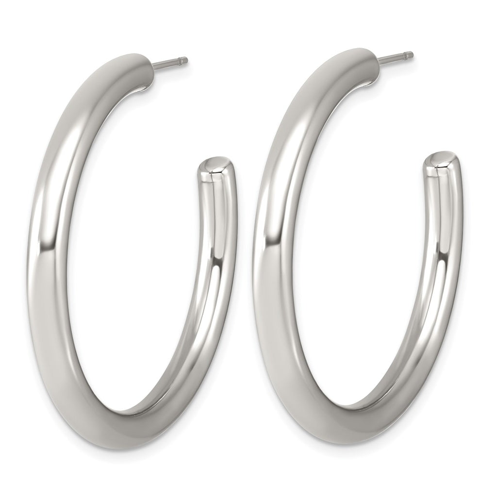 Stainless Steel Polished C-Hoop Earrings – Elegant Jewelry Gift for Birthday, Anniversary, Engagement, Wedding