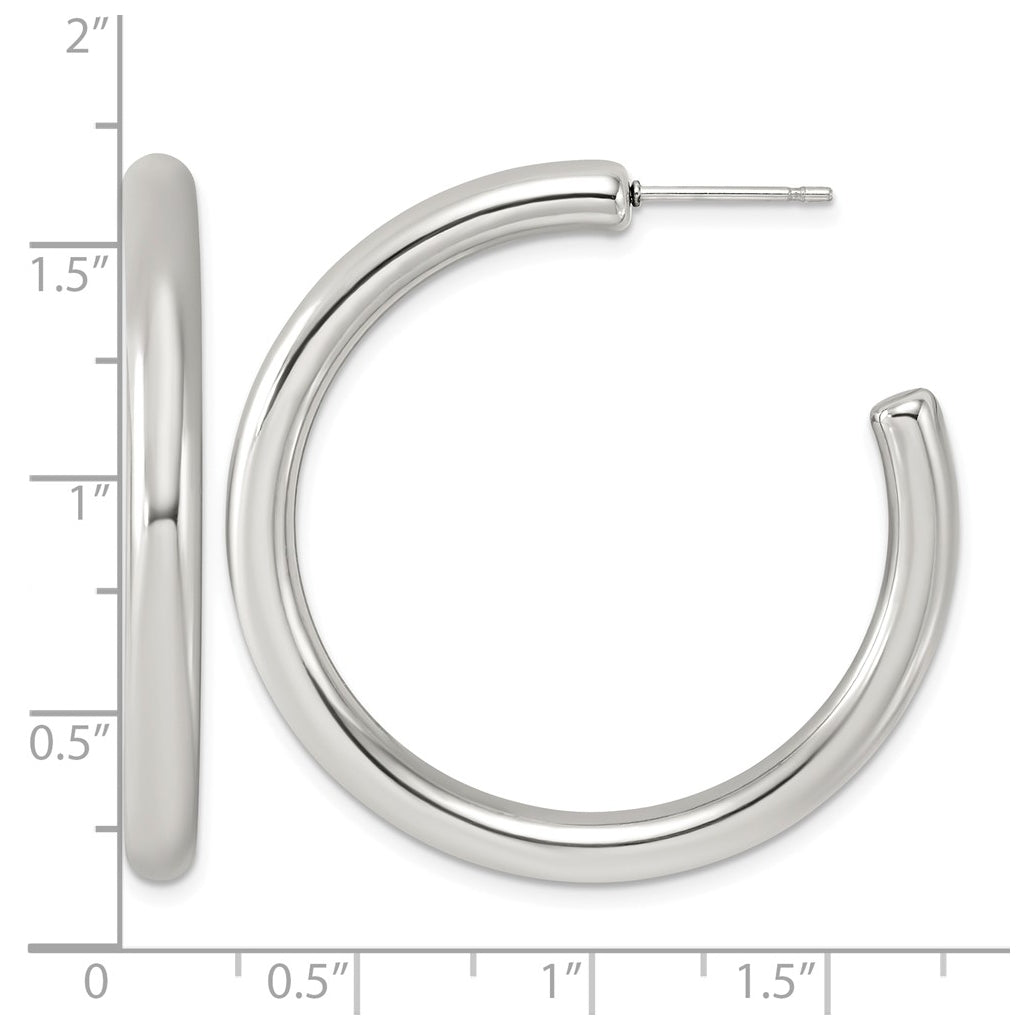 Stainless Steel Polished C-Hoop Earrings – Elegant Jewelry Gift for Birthday, Anniversary, Engagement, Wedding