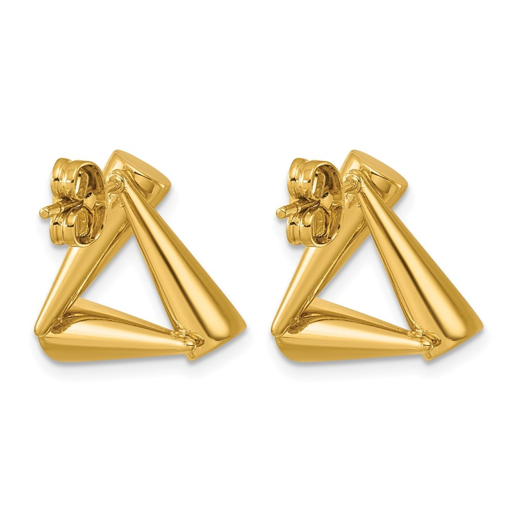 Stainless Steel Polished Yellow IP-plated Triangle Post Earrings – Elegant Jewelry Gift for Birthday, Anniversary, Engagement, Wedding