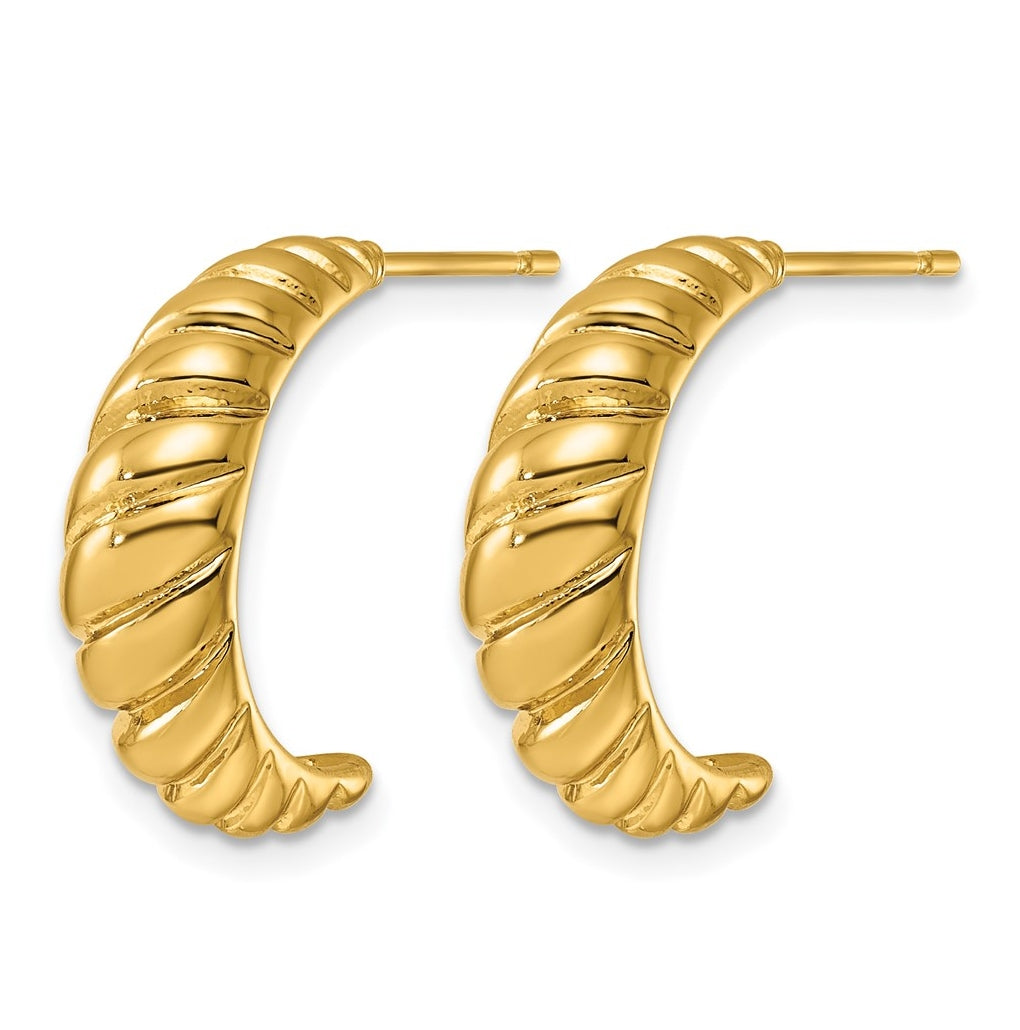 Stainless Steel Polished Yellow IP-plated Graduated Twisted C-Hoop Earrings – Elegant Jewelry Gift for Birthday, Anniversary, Engagement, Wedding