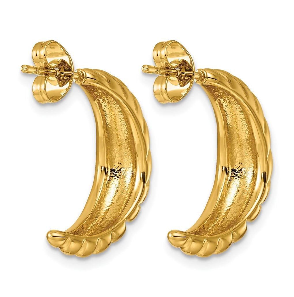 Stainless Steel Polished Yellow IP-plated Graduated Twisted C-Hoop Earrings – Elegant Jewelry Gift for Birthday, Anniversary, Engagement, Wedding