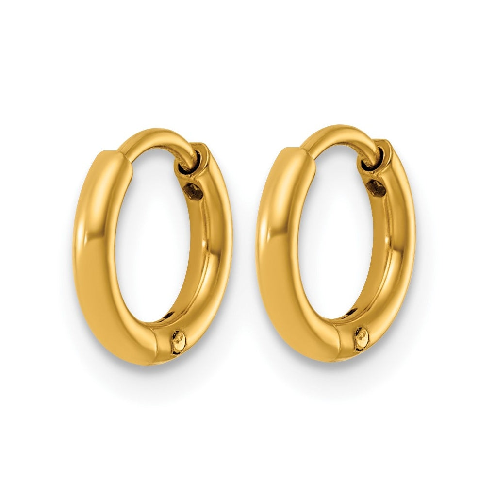 Stainless Steel Polished Yellow IP-plated Huggie Hoop Earrings – Elegant Jewelry Gift for Birthday, Anniversary, Engagement, Wedding