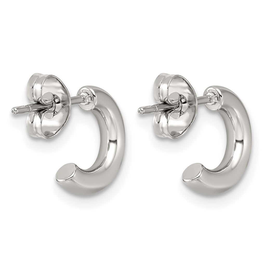 Stainless Steel Polished C-Hoop Post Earrings – Elegant Jewelry Gift for Birthday, Anniversary, Engagement, Wedding