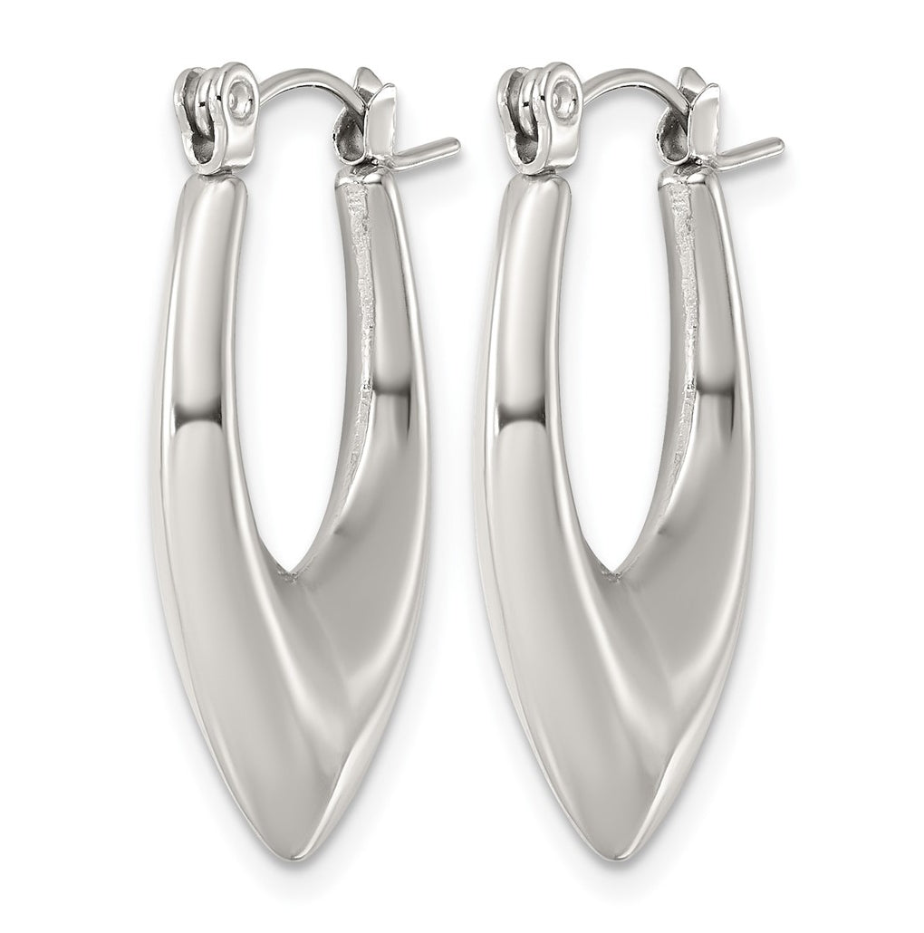 Stainless Steel Polished Teardrop Hoop Earrings – Elegant Jewelry Gift for Birthday, Anniversary, Engagement, Wedding