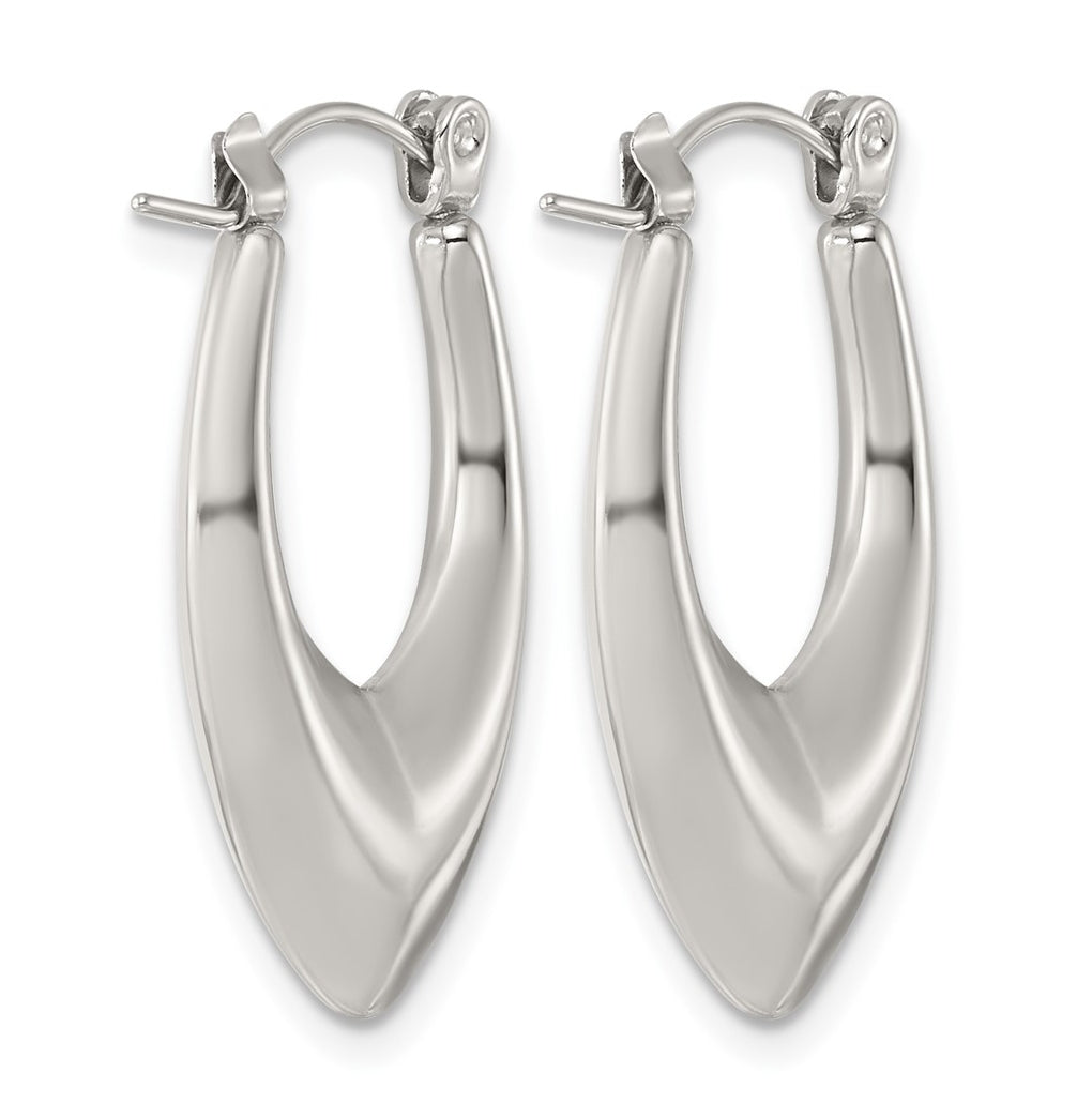 Stainless Steel Polished Teardrop Hoop Earrings – Elegant Jewelry Gift for Birthday, Anniversary, Engagement, Wedding