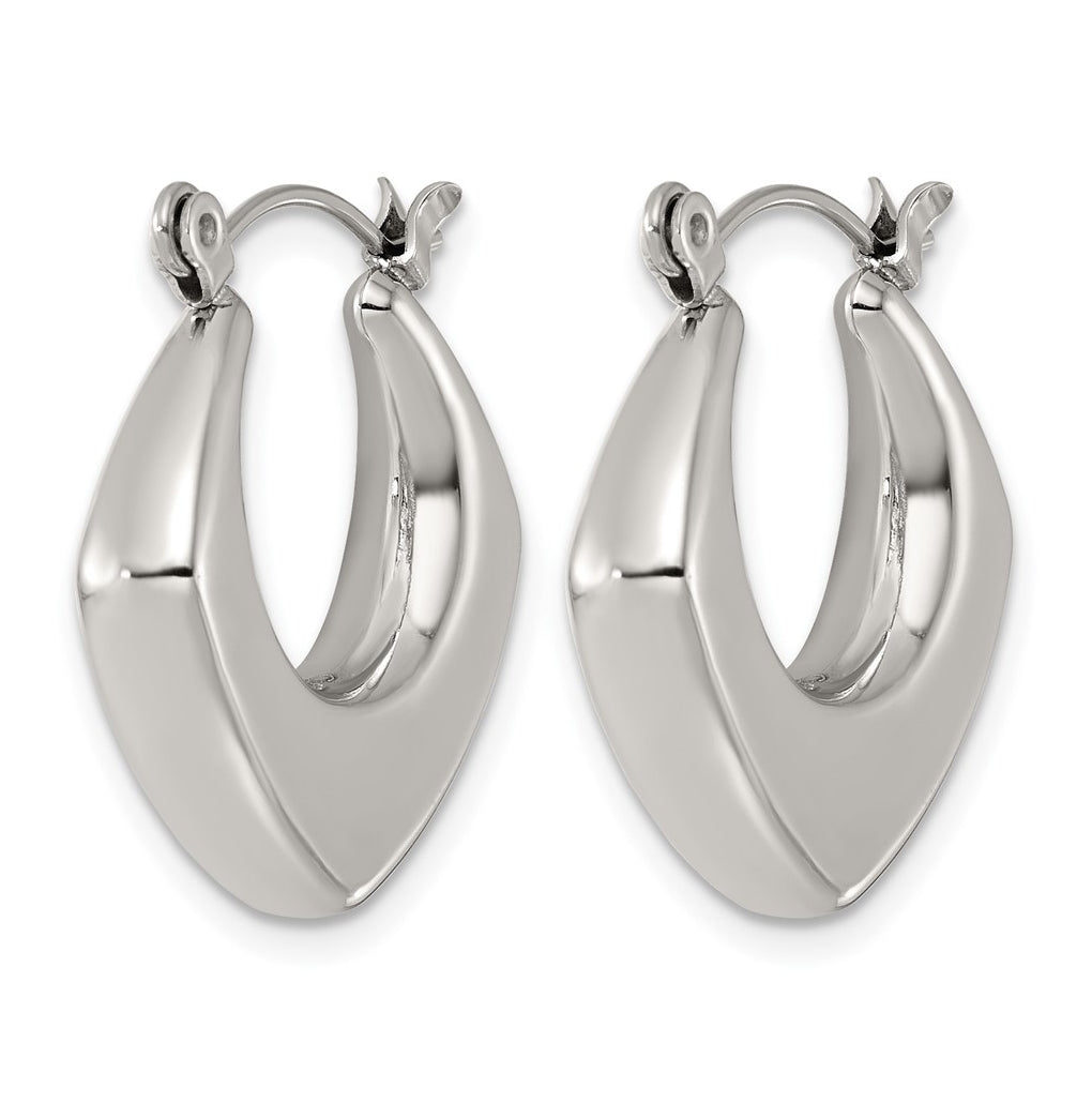 Stainless Steel Polished Square Tapered Hoop Earrings – Elegant Jewelry Gift for Birthday, Anniversary, Engagement, Wedding