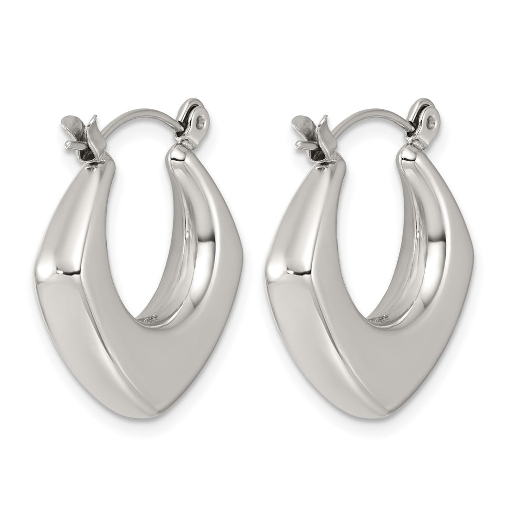 Stainless Steel Polished Square Tapered Hoop Earrings – Elegant Jewelry Gift for Birthday, Anniversary, Engagement, Wedding