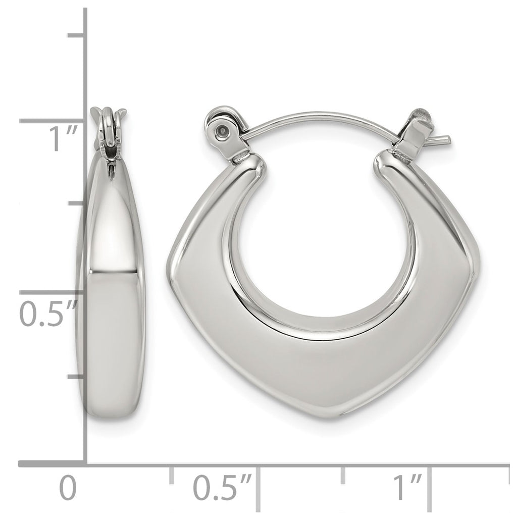 Stainless Steel Polished Square Tapered Hoop Earrings – Elegant Jewelry Gift for Birthday, Anniversary, Engagement, Wedding