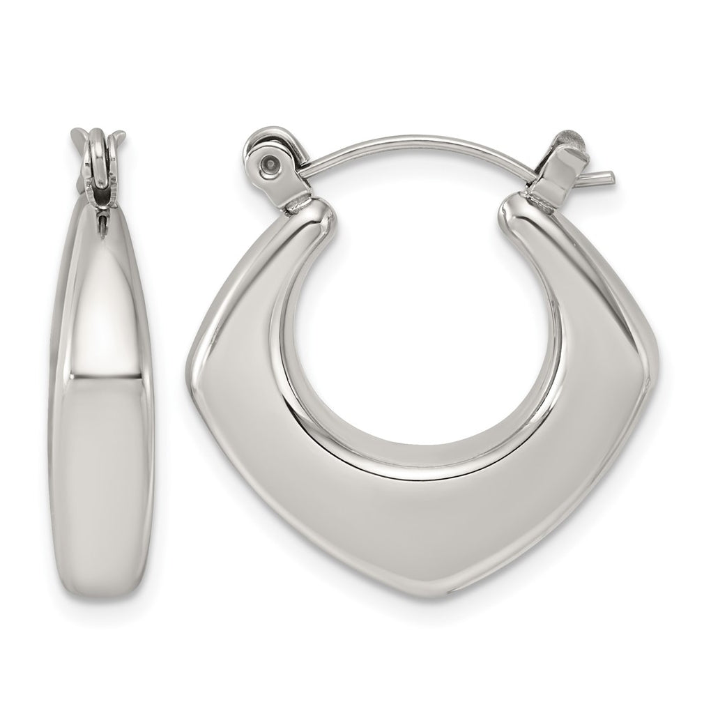 Stainless Steel Polished Square Tapered Hoop Earrings – Elegant Jewelry Gift for Birthday, Anniversary, Engagement, Wedding