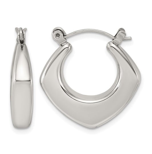 Stainless Steel Polished Square Tapered Hoop Earrings – Elegant Jewelry Gift for Birthday, Anniversary, Engagement, Wedding