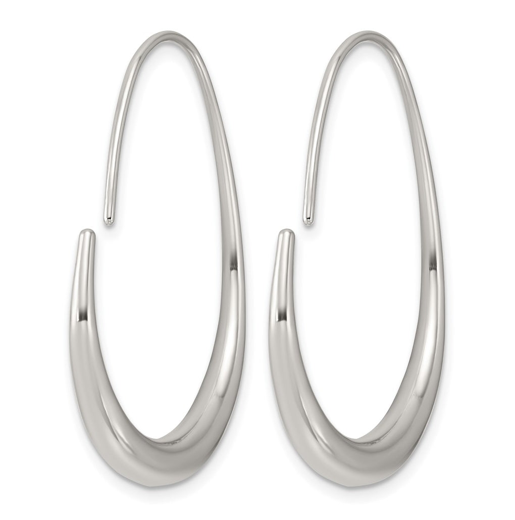 Stainless Steel Polished Tapered Threader Hoop Earrings – Elegant Jewelry Gift for Birthday, Anniversary, Engagement, Wedding