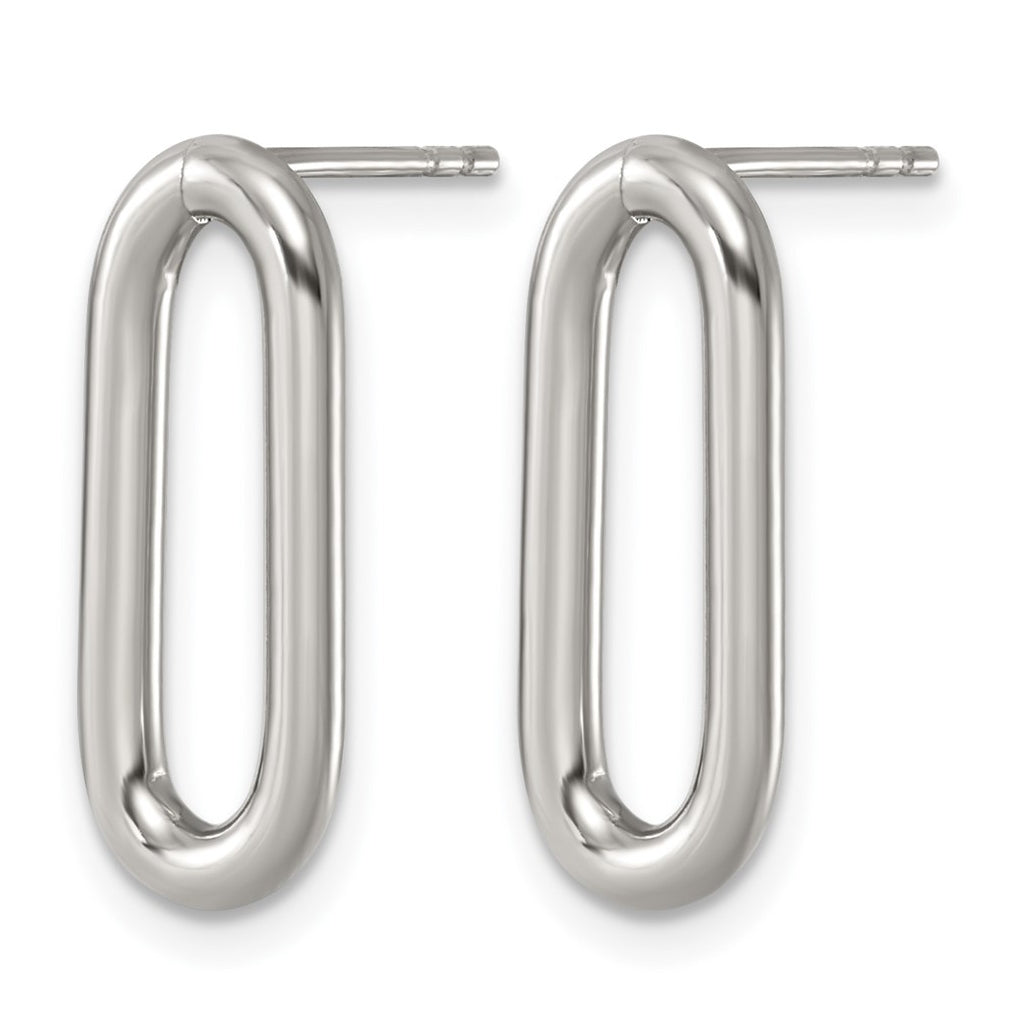 Stainless Steel Polished Open Link Post Dangle Earrings – Elegant Jewelry Gift for Birthday, Anniversary, Engagement, Wedding