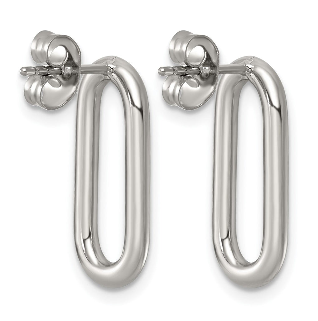 Stainless Steel Polished Open Link Post Dangle Earrings – Elegant Jewelry Gift for Birthday, Anniversary, Engagement, Wedding