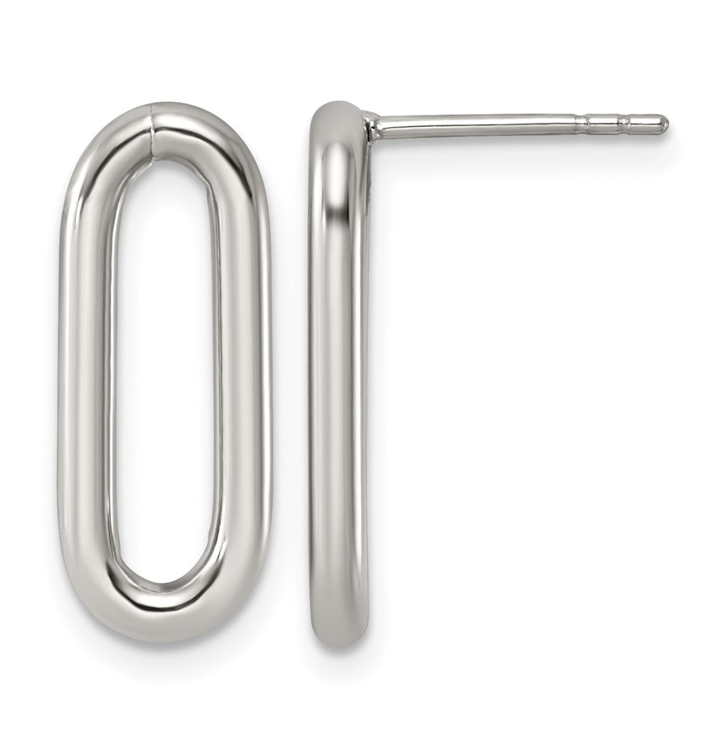 Stainless Steel Polished Open Link Post Dangle Earrings – Elegant Jewelry Gift for Birthday, Anniversary, Engagement, Wedding