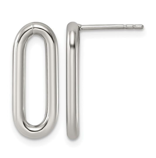 Stainless Steel Polished Open Link Post Dangle Earrings – Elegant Jewelry Gift for Birthday, Anniversary, Engagement, Wedding