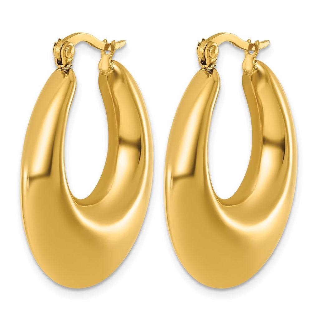 Stainless Steel Polished Yellow IP-plated Hoop Earrings – Elegant Jewelry Gift for Birthday, Anniversary, Engagement, Wedding
