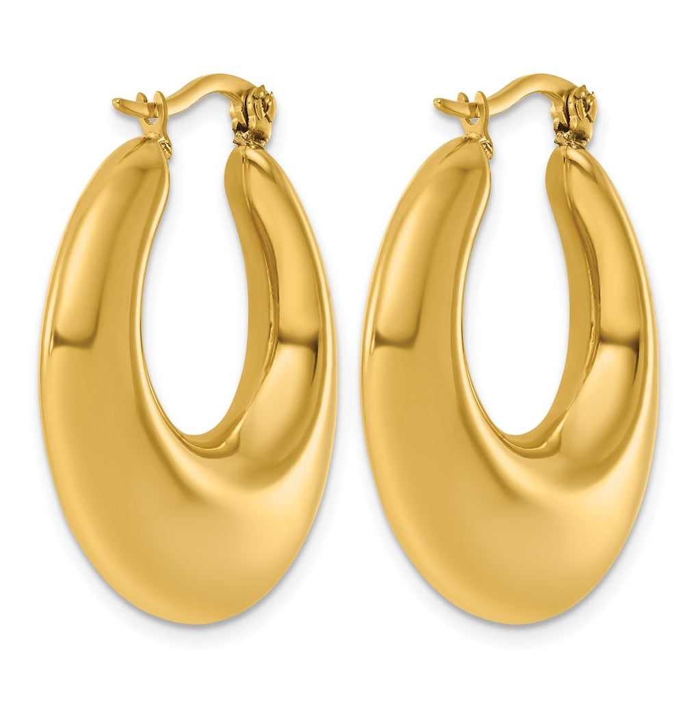 Stainless Steel Polished Yellow IP-plated Hoop Earrings – Elegant Jewelry Gift for Birthday, Anniversary, Engagement, Wedding