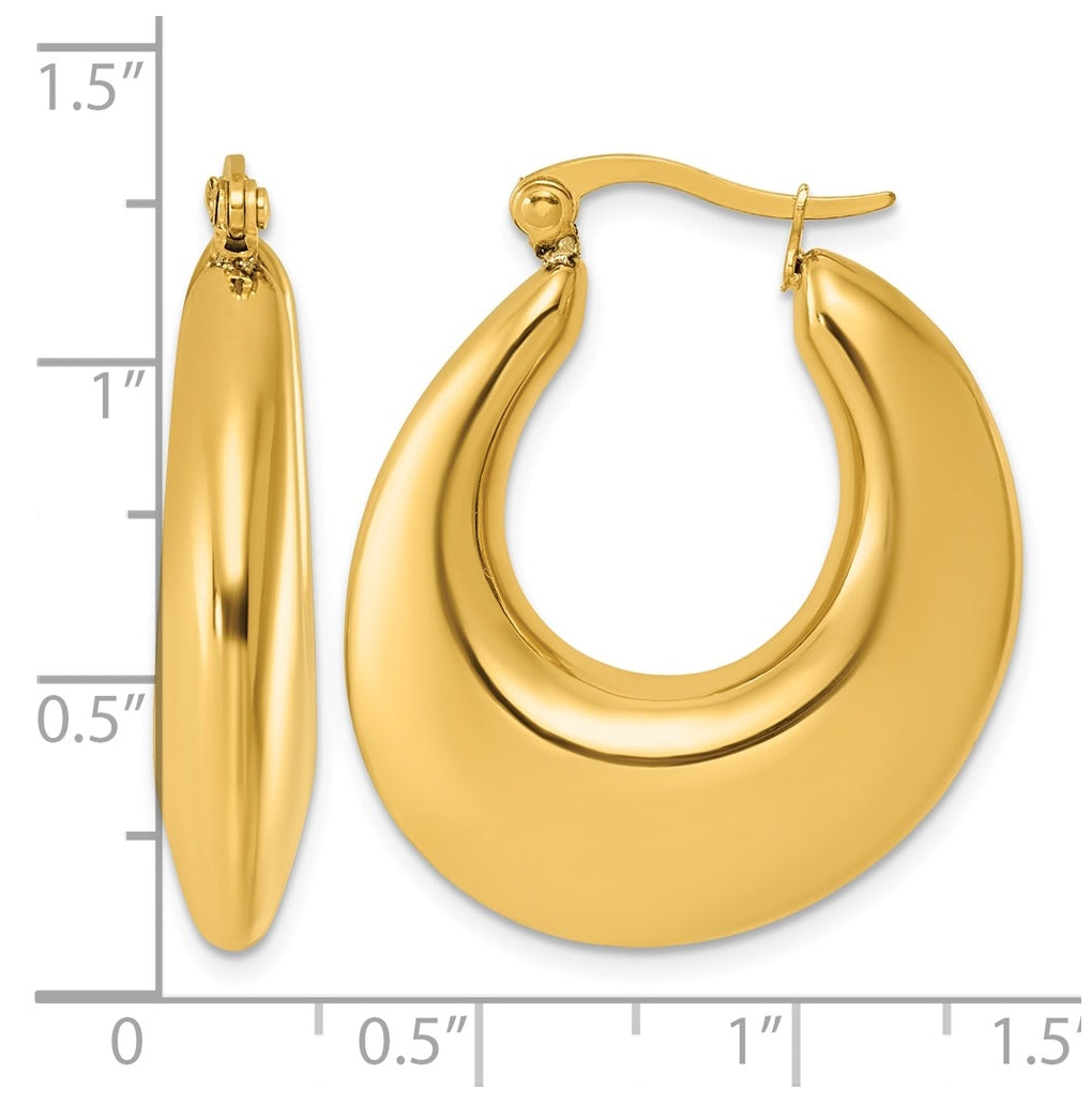 Stainless Steel Polished Yellow IP-plated Hoop Earrings – Elegant Jewelry Gift for Birthday, Anniversary, Engagement, Wedding