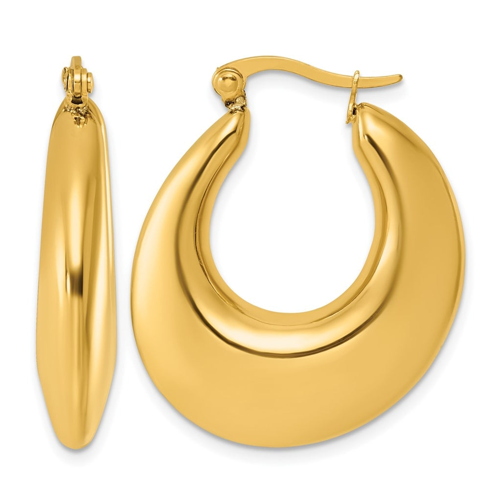 Stainless Steel Polished Yellow IP-plated Hoop Earrings – Elegant Jewelry Gift for Birthday, Anniversary, Engagement, Wedding