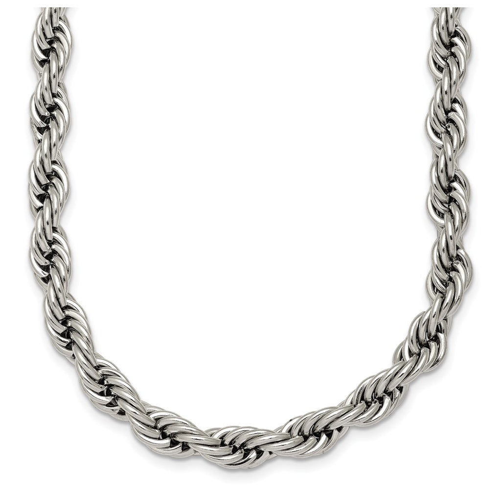 Stainless Steel Polished 6mm 18in Rope Chain – Elegant Jewelry Gift for Birthday, Anniversary, Engagement, Wedding