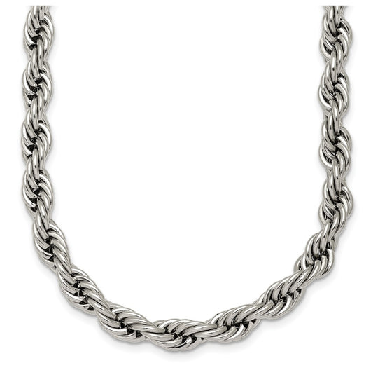 Stainless Steel Polished 6mm 18in Rope Chain – Elegant Jewelry Gift for Birthday, Anniversary, Engagement, Wedding