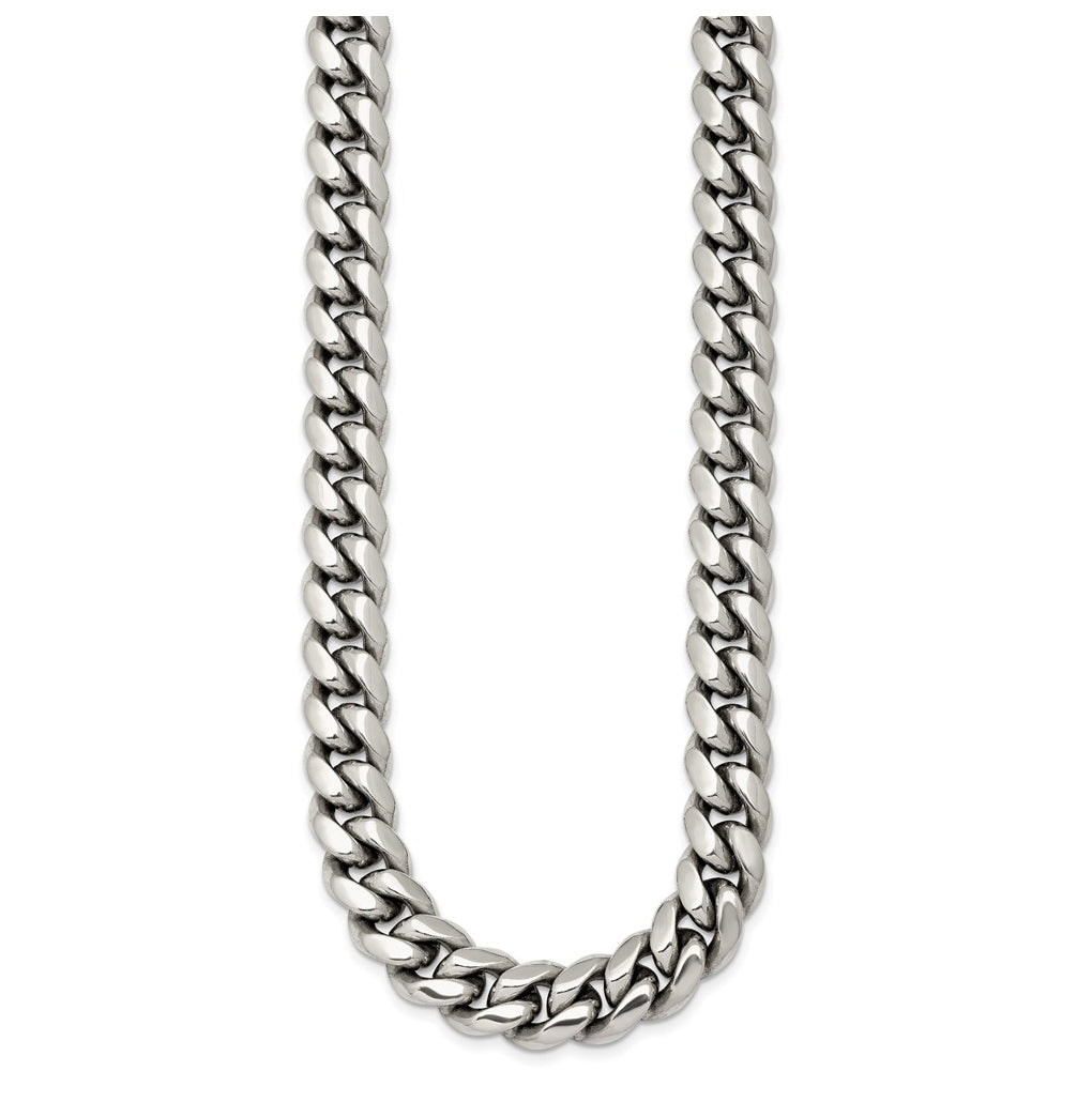 Stainless Steel Polished 10mm Curb Link 20in Necklace – Elegant Jewelry Gift for Birthday, Anniversary, Engagement, Wedding