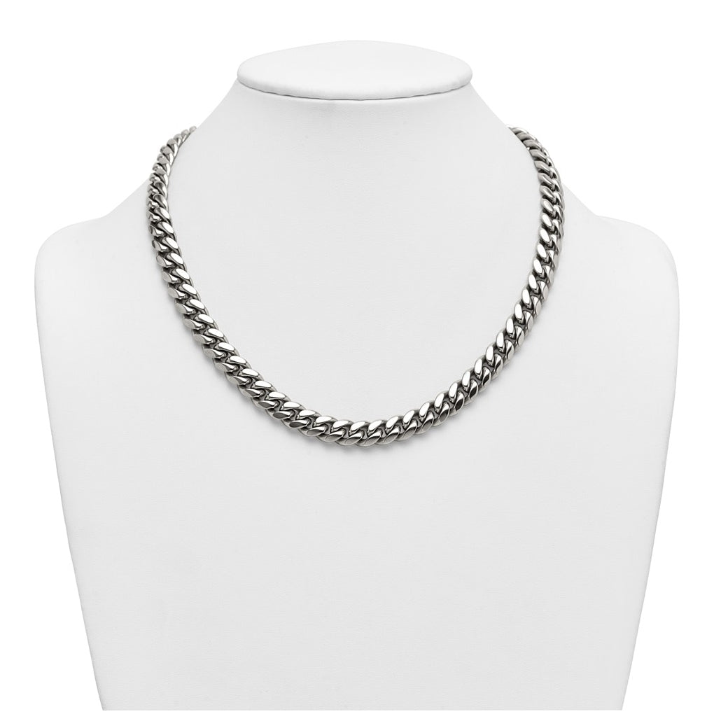 Stainless Steel Polished 10mm Curb Link 20in Necklace – Elegant Jewelry Gift for Birthday, Anniversary, Engagement, Wedding