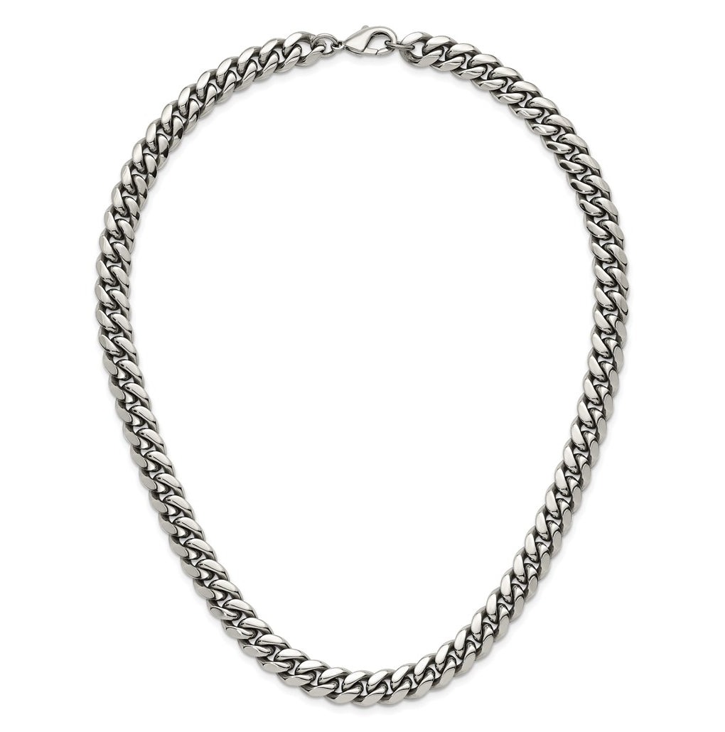 Stainless Steel Polished 10mm Curb Link 20in Necklace – Elegant Jewelry Gift for Birthday, Anniversary, Engagement, Wedding