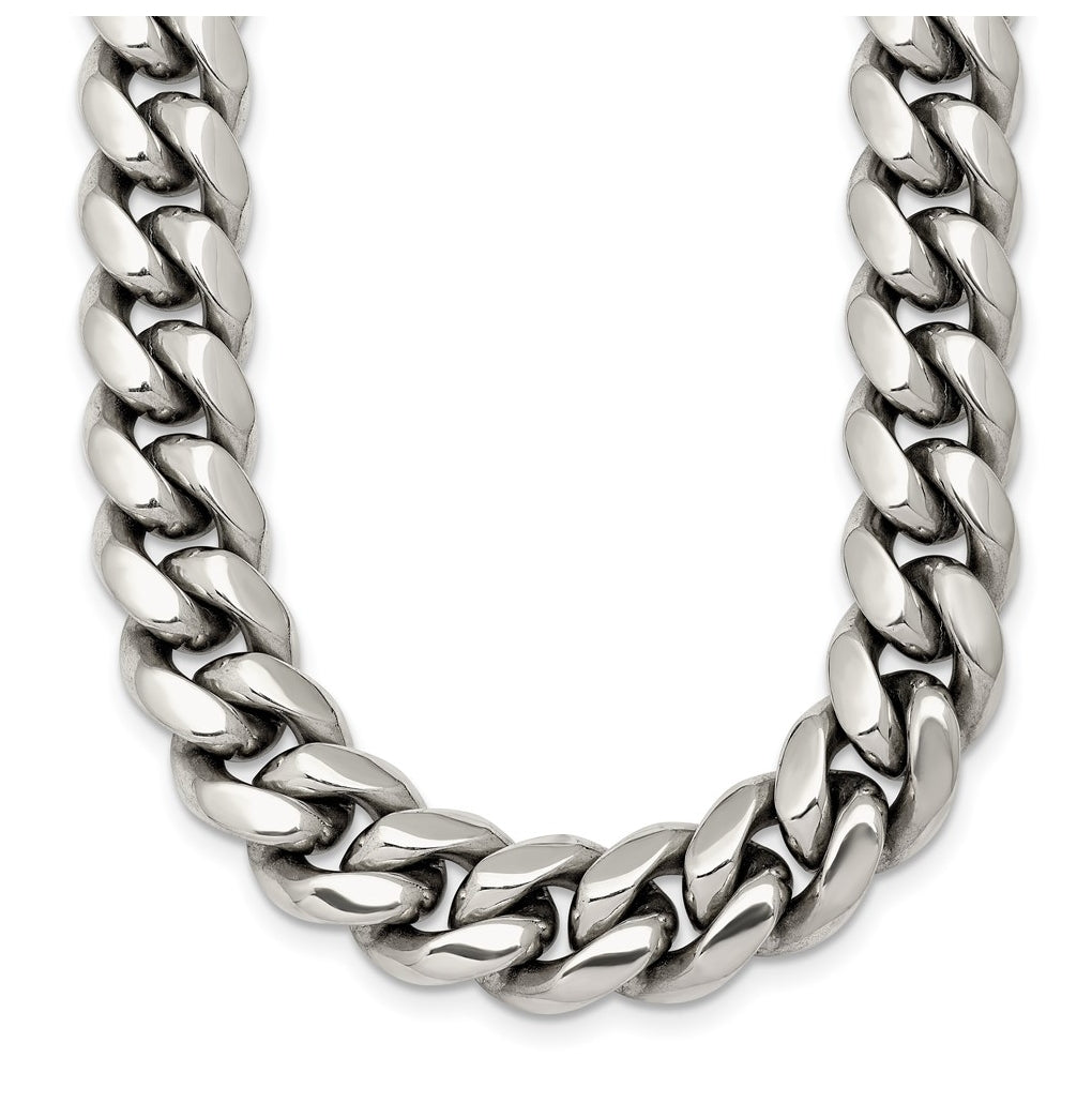 Stainless Steel Polished 10mm Curb Link 20in Necklace – Elegant Jewelry Gift for Birthday, Anniversary, Engagement, Wedding