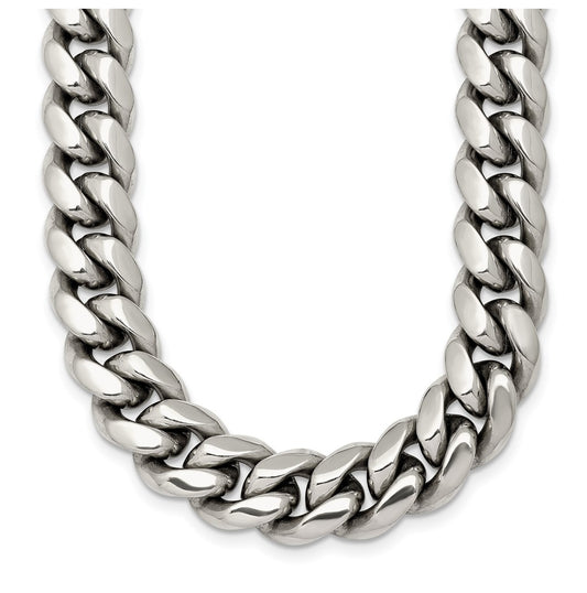Stainless Steel Polished 10mm Curb Link 20in Necklace – Elegant Jewelry Gift for Birthday, Anniversary, Engagement, Wedding