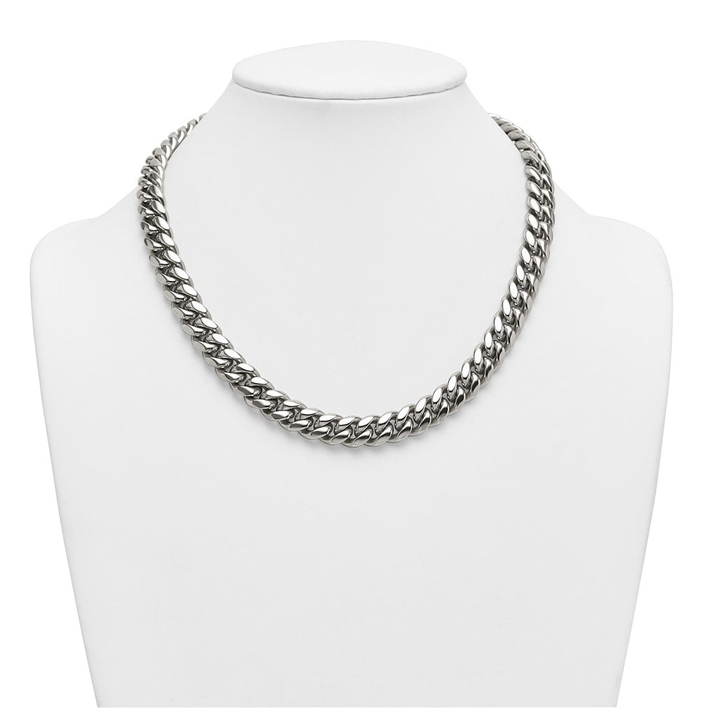 Stainless Steel Polished 12mm Curb Link 20in Necklace – Elegant Jewelry Gift for Birthday, Anniversary, Engagement, Wedding